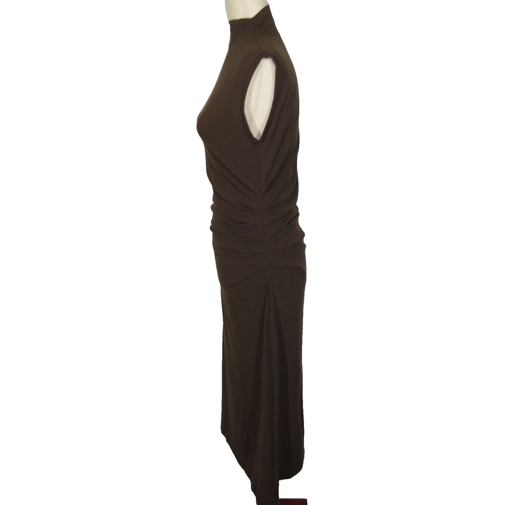 New With Tag OGL Chocolate Brown Sleeveless Midi Dress - Picture 10 of 14